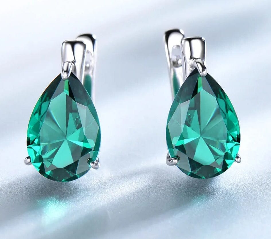 Topaz and Emerald 925 Sterling Silver Clip EarringsEarringsEmerald