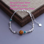 925 Sterling Silver Natural Pearl BraceletYC018