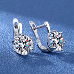 Elegant 925 Sterling Gold Zircon EarringsSilver
