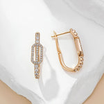 585 Rose Gold Geometric Zircon Earrings for Women