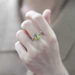 Peridot and Citrine Stone Retro Style 925 Sterling Silver RingRing