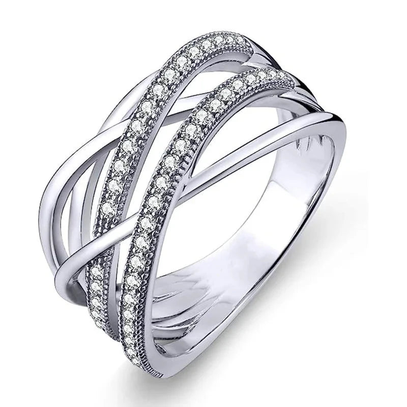 Multi-Layer Zircon Line Ring for WomenT05999
