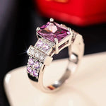 Blue Translucent Square Ring – Luxury Bridal Jewelry9A003