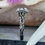 Women's Chic Vintage Ring – Moon & Leaf Band