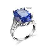 Fashion for Women Crystal Blue Stone Ring 925 Sterling Silver Love Round Zircon26