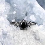 European and American Black-Plated Gun Black Water-Drop Shaped Zircon Inlaid