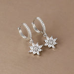 Luxury Stainless Steel Star Dangle Earrings For Womensilver-white-2PCS