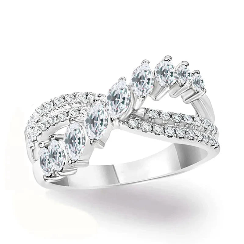 Crossover Cubic Zirconia Ring for WomenT056210
