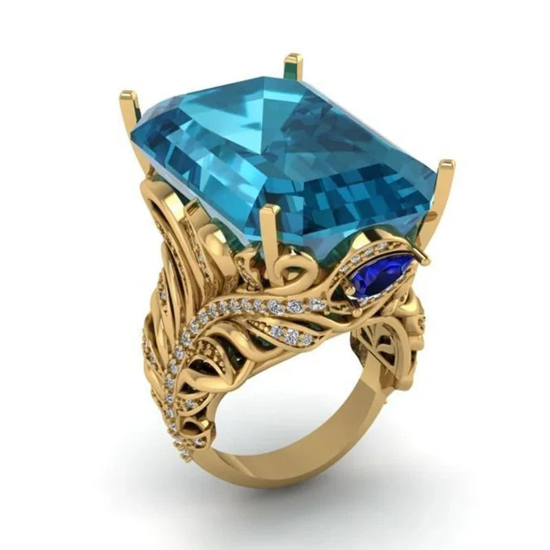 Vintage Gold Hollow Ring – CZ Luxury for Women6H196