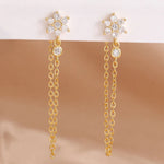 Luxury Stainless Steel Star Dangle Earrings For Womengold-white-2PCS 3