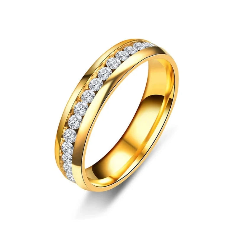 Fashion Crystal Titanium Steel Couple Rings - Wedding BandsDG040313