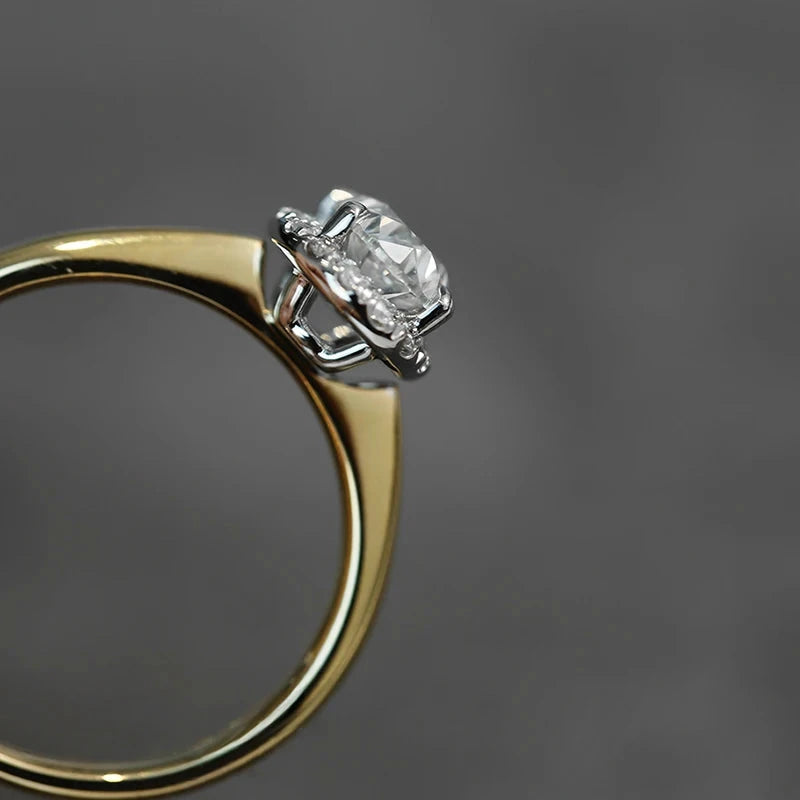 Wedding Ring Luxury Two Tone Crystal AA Cubic Zirconia Engagement