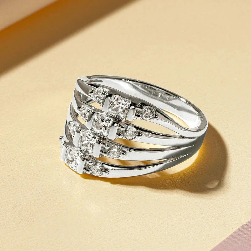 Rrjzz 14K Gold Plated CZ Gemstone Ring