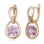 Rose Gold Purple Water Drop Zircon Earrings for WomenROSE GOLD COLORCHINA