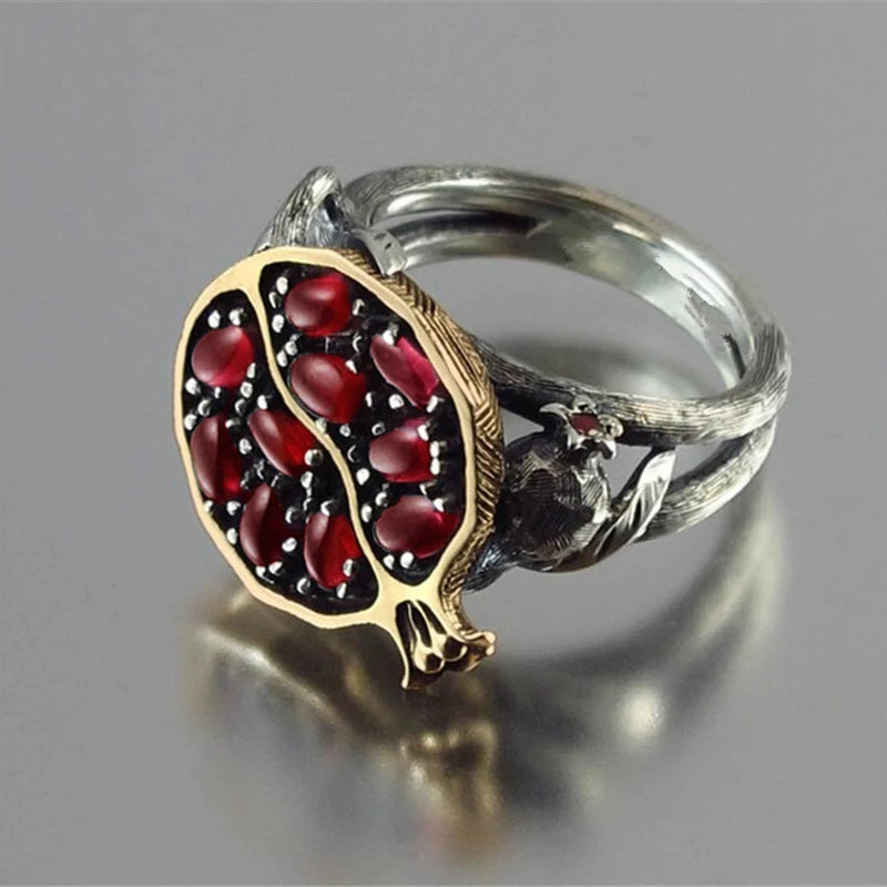 Vintage Fruit Fresh Red Garnet Rings