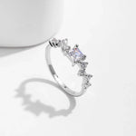 925 Sterling Silver Classic Exquisite Sparkling Square CZ Ring