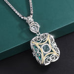 Luxury Vintage 20*23mm Emerald Pendant Tennis Chain Necklace