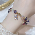 Love Pendant Beads Natural Amethyst Bracelet