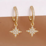 Luxury Stainless Steel Star Dangle Earrings For Womengold-white-2PCS 5