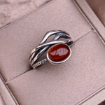 Gem Garnet Women's Ring 925 Sterling Silver Jewelry Vintage Ring