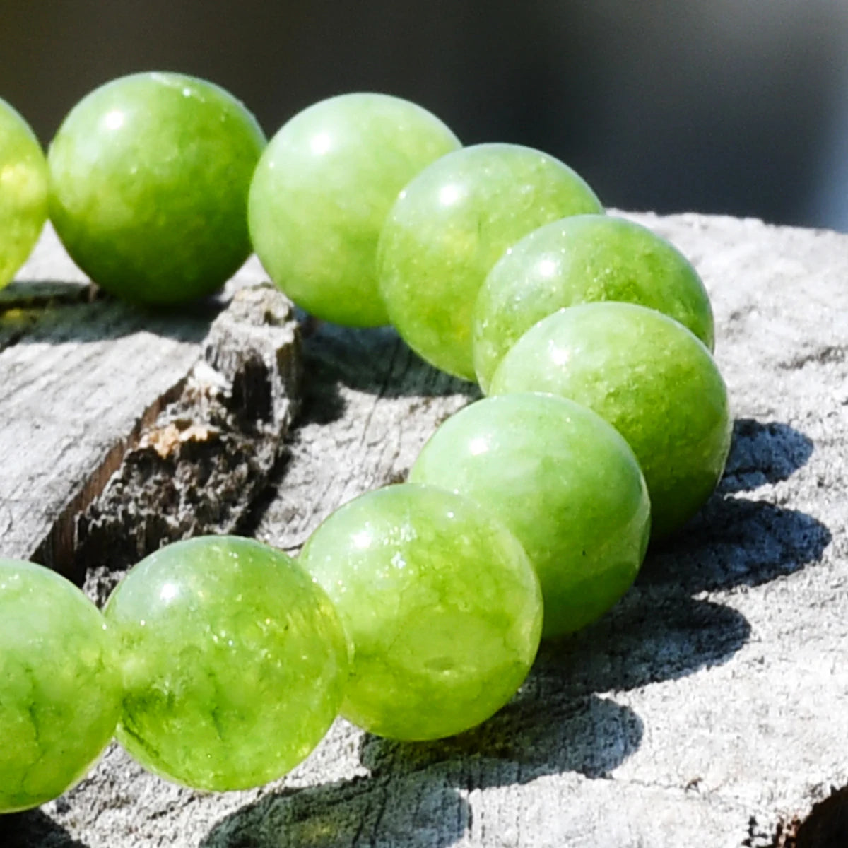 Green Peridot Round Beaded Bracelet Bohemian Women's Surf Vacation Daily Handmade Jewelry