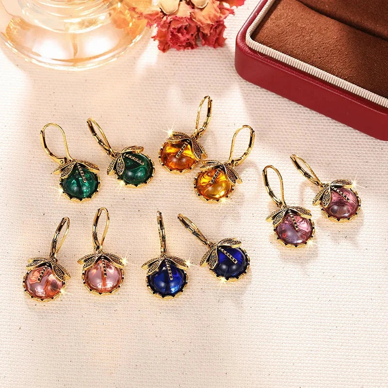 Moonlight Stone Dragonfly Earrings – European & American Style
