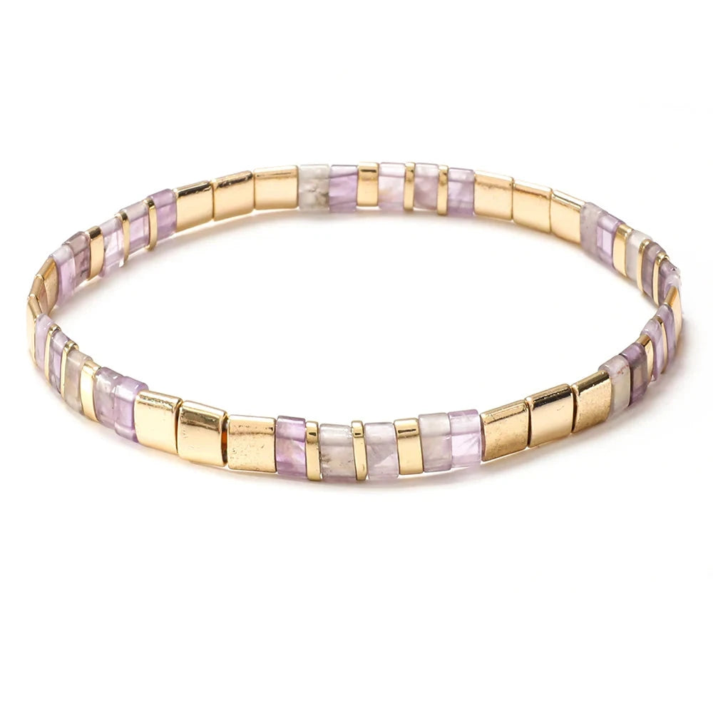 Colorful Miyuki Tile Beads BraceletXN296-5