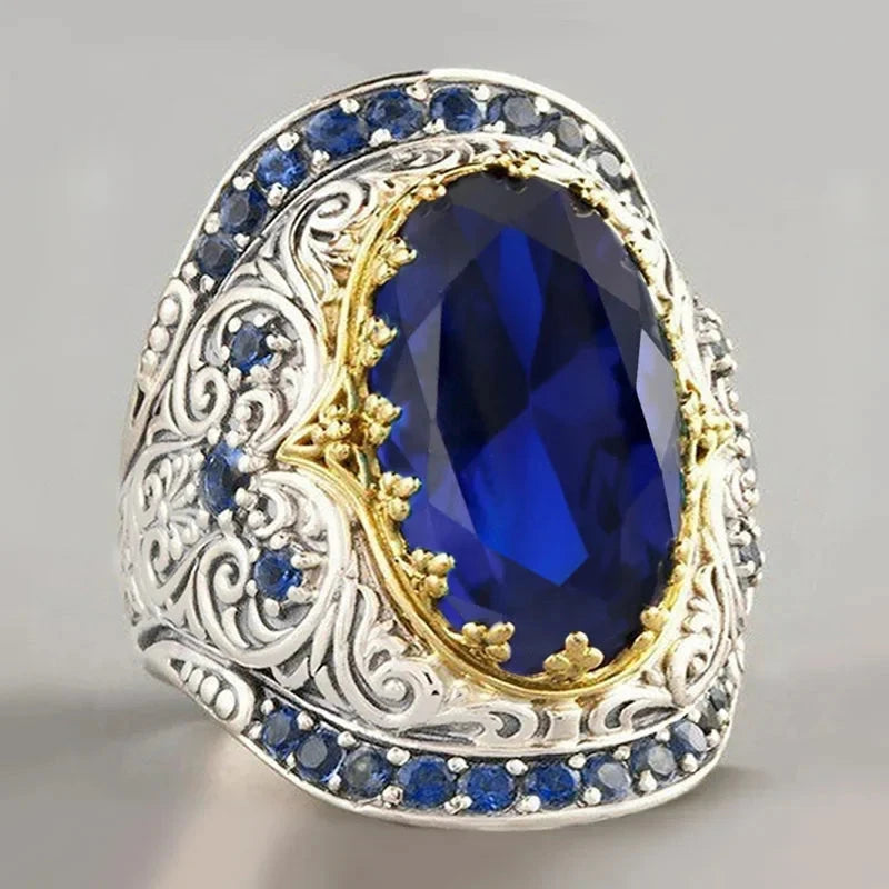 Retro Vintage Two-Tone Zircon Ring10T0678