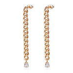 585 Rose Gold Unique Design Natural Zircon Long Dangle Earrings For WomenROSE GOLD COLORCHINA