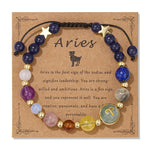 12 Zodiac Signs Natural Stone BraceletAriesAdjustable