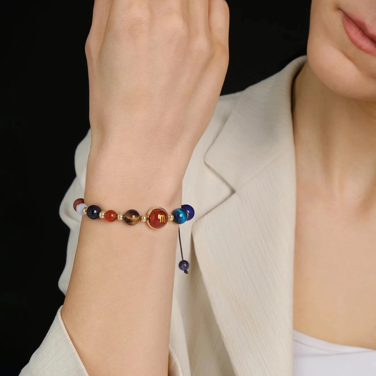 12 Zodiac Signs Natural Stone Bracelet