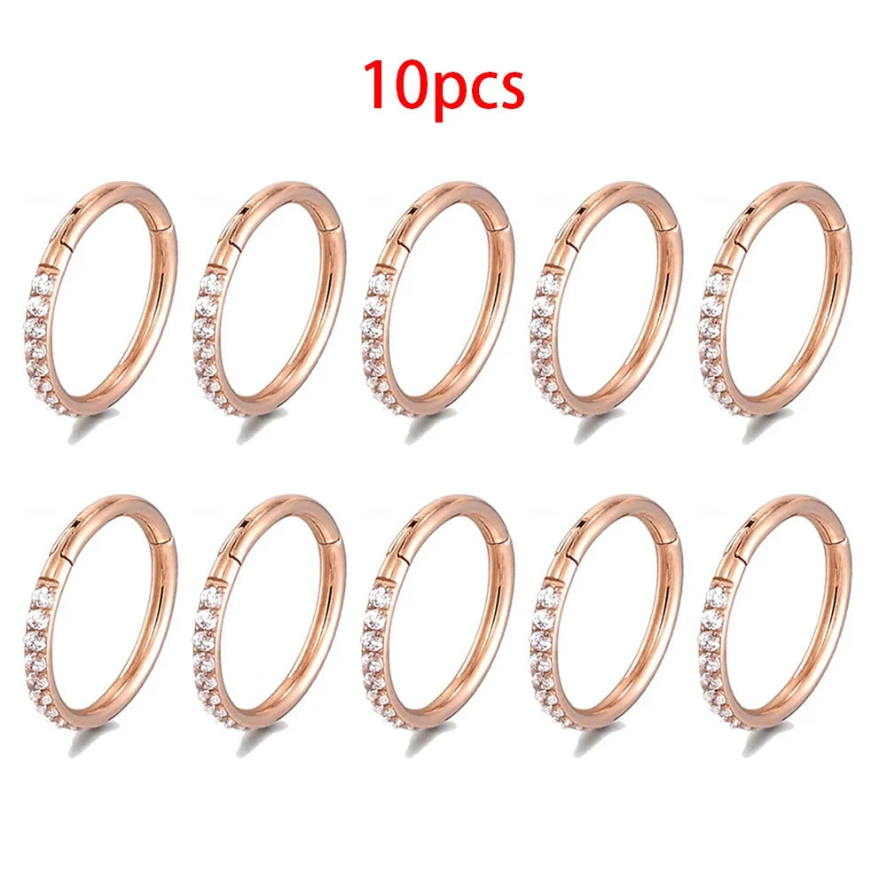 Opal Hinged Pitch Piercing10pcs Rose Gold1.0x6mm