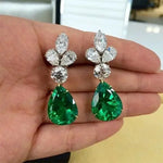 Luxury Green Crystal Drop Earrings – Women's Anniversary GiftE1012