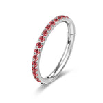 Opal Hinged Pitch PiercingRed zircon1.0x6mm