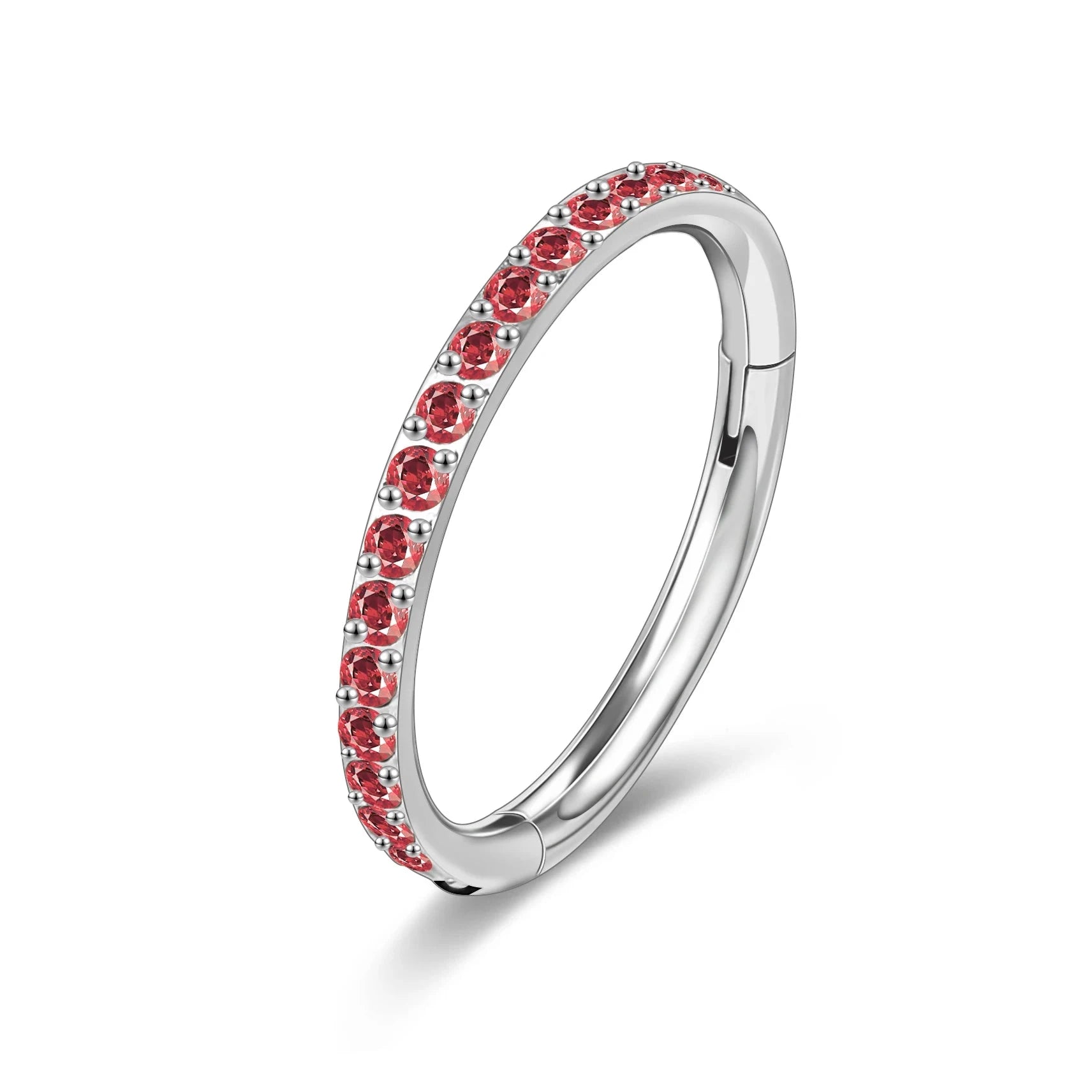 Opal Hinged Pitch PiercingRed zircon1.0x6mm