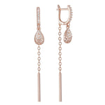 585 Rose Gold Tassel Water Drops Dangle Earrings For WomenH2591