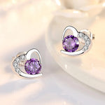 925 Sterling Silver Earrings Zircon Heart-Shaped Earrings For Women Earrings Anniversary Birthday Party Wedding Jewelry Gift