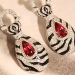 Retro Zebra Pattern Ruby Jewelry SetJewelry Sets