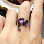 6*8mm Natural Amethyst S925 Sterling Silver Ring