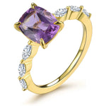 Natural Sky-Blue Topaz Ring Yellow Gold Plated 1.8 Carats Genuine Gemstone Classic ElegantNatural Amethyst7