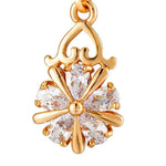 Lever Back Drop Dangle Crystal Flower Earrings for Women