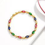 Ruby, Emerald, Diamond and Multicolor Gemstones Gold Plated BraceletsBraceletMulticolor