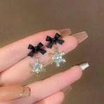 Sweet Bowknots Snowflake Drop Earrings