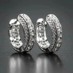 Versatile Women’s Hoop Earrings with Cubic ZirconiaE711