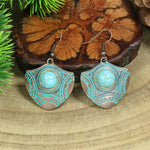 Ethnic Turquoises Dangle Earrings Antique Bronze Pigeon Earring8171