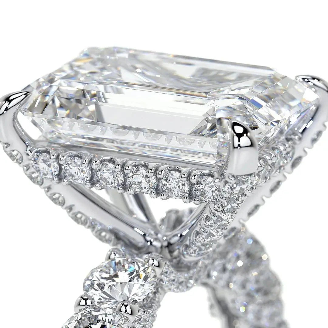 Luxury Princess Silver Color Designer Engagement Ring