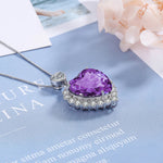 Clavicle Heart-shaped Amethyst Necklace for Women