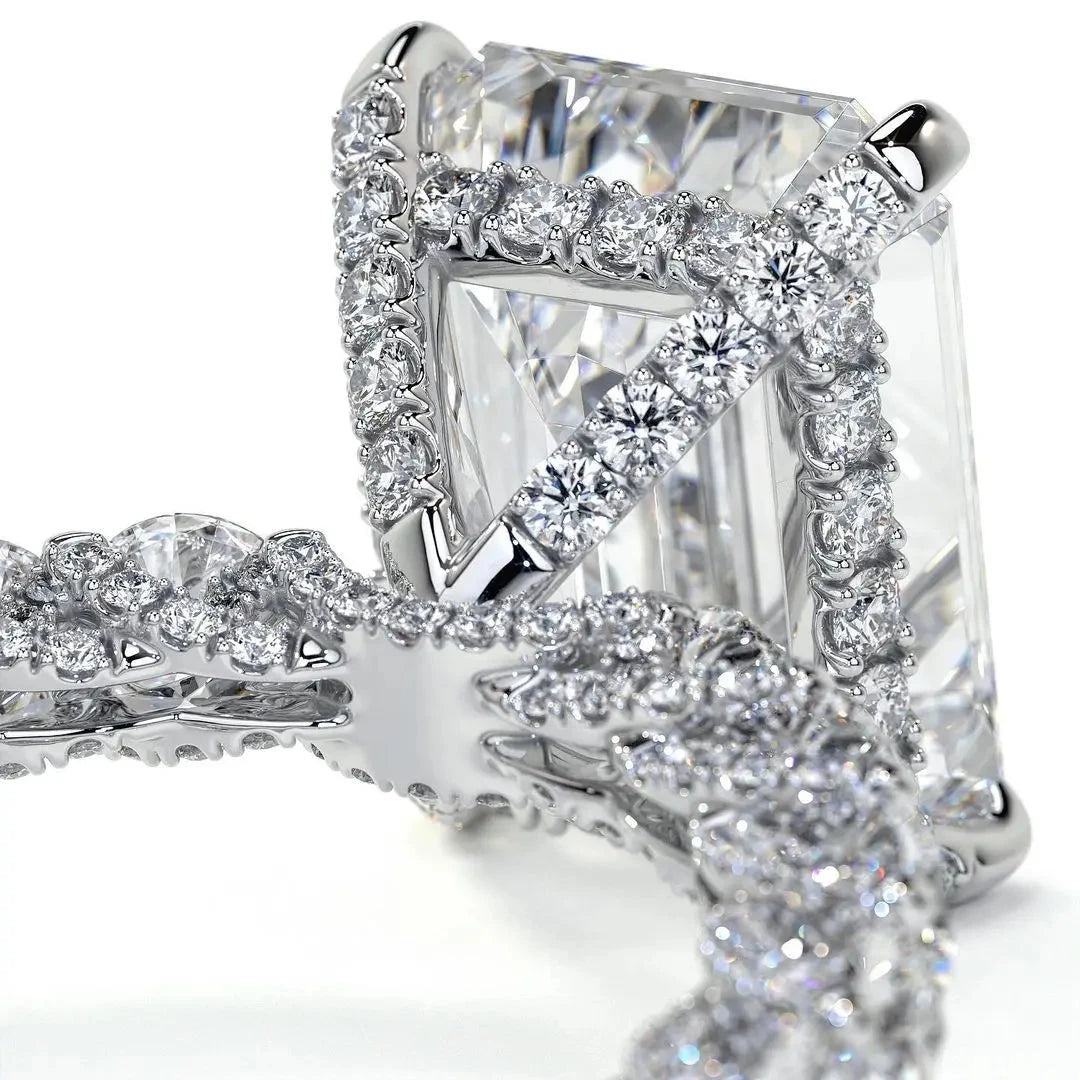 Luxury Princess Silver Color Designer Engagement Ring