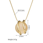 Fashion Stainless Steel Round Natural Stone Stud Earrings Necklace