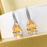 Sweet Pink/Yellow Zircon Dangle Earrings for Women